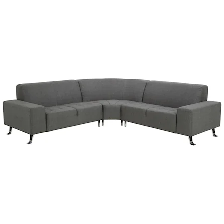 Curved Sectional with Tufted Seats